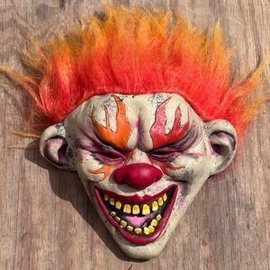 Scary Wild Orange Hair Clown Mask!